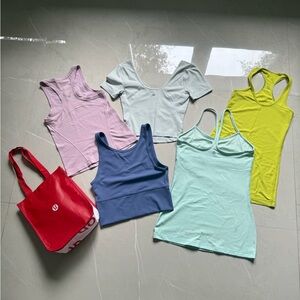 6 Piece Lululemon Tank Bundle with Align Top and Racerbacks